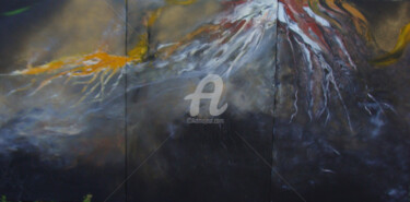 Malarstwo zatytułowany „Paysage réunifié, t…” autorstwa Nelly Carnet, Oryginalna praca, Akryl Zamontowany na Drewniana rama…