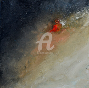 Pintura titulada "Trace rouge" por Nelly Carnet, Obra de arte original, Acrílico Montado en Bastidor de camilla de madera