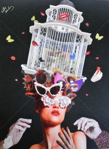 Collages getiteld "Une minute avant l'…" door Nelly Sanchez, Origineel Kunstwerk