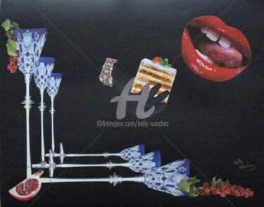 Collages getiteld "La Gourmandise" door Nelly Sanchez, Origineel Kunstwerk