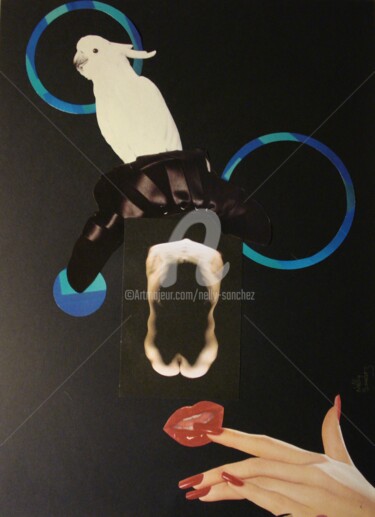 Collagen mit dem Titel "Qui sommes-nous ?" von Nelly Sanchez, Original-Kunstwerk, Collagen