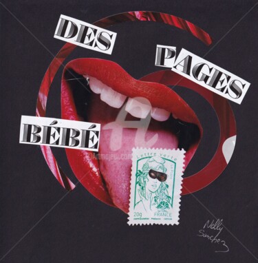 Collages getiteld "Les Corbeaux" door Nelly Sanchez, Origineel Kunstwerk, Collages