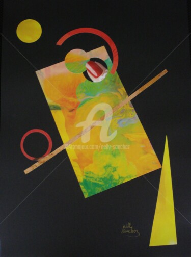 Κολάζ με τίτλο "Abstraction chromat…" από Nelly Sanchez, Αυθεντικά έργα τέχνης, Κολάζ