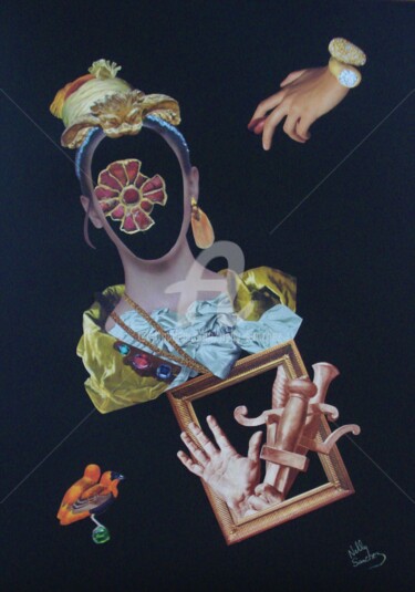 Collages intitolato "Ishtar" da Nelly Sanchez, Opera d'arte originale, Collages