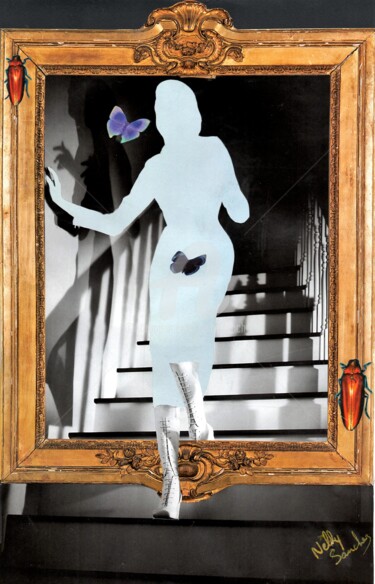 Collages intitolato "Sortir" da Nelly Sanchez, Opera d'arte originale, Collages
