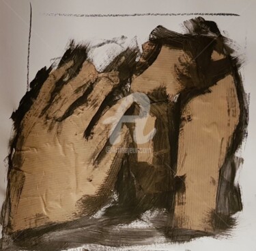 Peinture intitulée "la main" par Nelly Coudoux, Œuvre d'art originale, Gouache