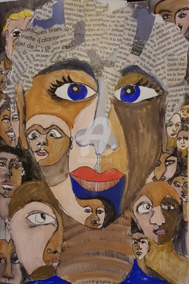 Collagen mit dem Titel "multiples" von Nelly Coudoux, Original-Kunstwerk, Collagen