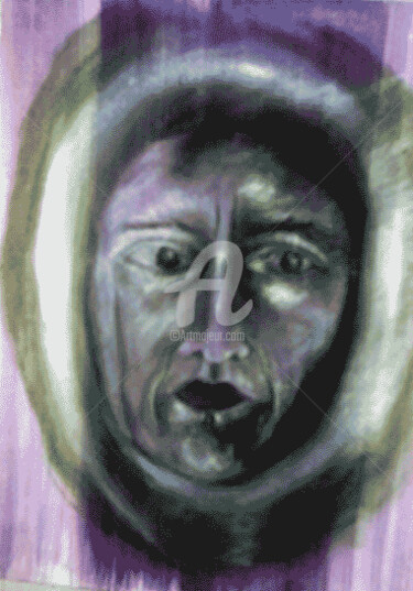 Peinture intitulée "visage" par Nelly Coudoux, Œuvre d'art originale, Huile