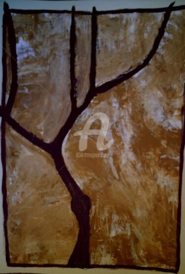 Peinture intitulée "l 'arbre" par Nelly Coudoux, Œuvre d'art originale, Acrylique