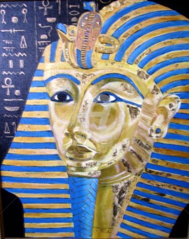 Painting titled "pharaon" by Nelly Sandrin, Original Artwork, Acrylic