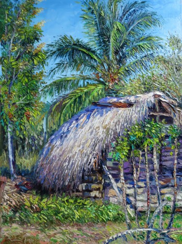 Painting titled "Bohío" by Nelson Labrada, Original Artwork, Oil