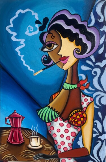 Картина под названием "Coffee Olé" - Nemesis Seoane, Подлинное произведение искусства, Акрил