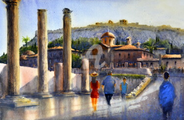 Painting titled "Before Hadrians Lib…" by Nenad Kojić, Original Artwork, Watercolor