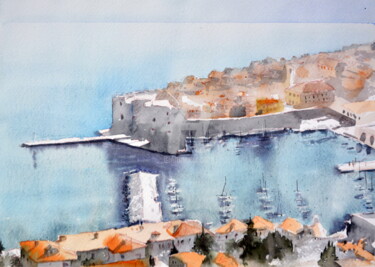 Painting titled "Sunny day above Dub…" by Nenad Kojić, Original Artwork, Watercolor