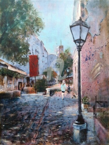 Painting titled "Bright day at Skada…" by Nenad Kojić, Original Artwork, Acrylic Mounted on Wood Stretcher frame