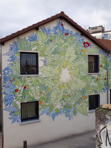 Malarstwo zatytułowany „FACADE GRENOBLE par…” autorstwa Nessé, Oryginalna praca, Akryl