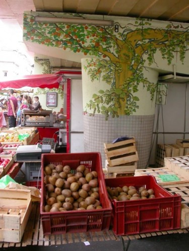 Peinture intitulée "PONT SNCF MARCHE DE…" par Nessé, Œuvre d'art originale