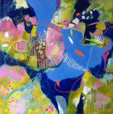 Malerei mit dem Titel "la vie en Rose" von Nadine Falguieres (NADI), Original-Kunstwerk, Acryl
