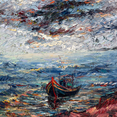 Painting titled "Storm season" by Ngoc Quan Le, Original Artwork, Oil