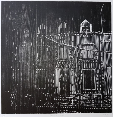 Prenten & gravures getiteld "Meulan la nuit" door Nicolas Goulette, Origineel Kunstwerk, Xylograaf