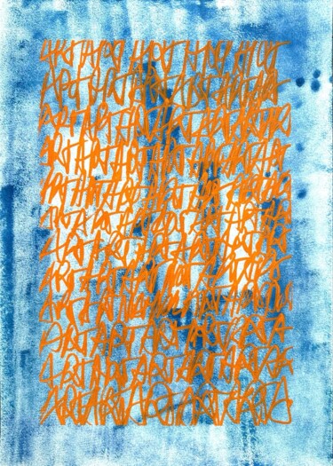 Zeichnungen mit dem Titel "Orange is the new b…" von Niamor, Original-Kunstwerk, Acryl