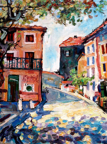 Painting titled "AFTERNOON IN LANGUE…" by Nicifor Swiristuhin, Original Artwork, Oil Mounted on Wood Stretcher frame