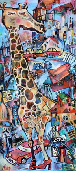 Schilderij getiteld "Dreams of the city…" door Nicifor Swiristuhin, Origineel Kunstwerk, Olie