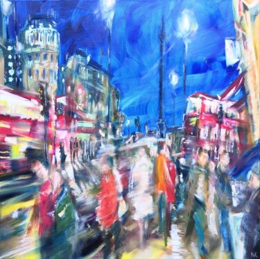 Malerei mit dem Titel "Trafalgar Square, L…" von Nick Pike, Original-Kunstwerk, Öl