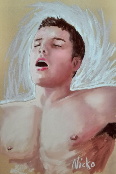 Painting titled "ANDY" by Nicko, Original Artwork, Pastel