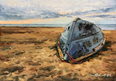 Malerei mit dem Titel "Cooling sand" von Nickolay Shamanov, Original-Kunstwerk, Öl