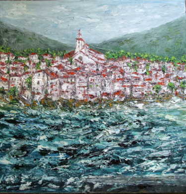 Peinture intitulée "TEMPETE SUR CADAQUES" par Nicodi, Œuvre d'art originale, Huile