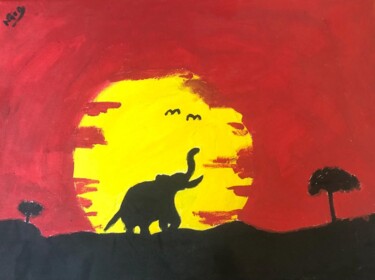 Картина под названием "Safari" - Nicoking, Подлинное произведение искусства, Акрил