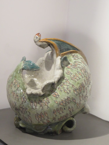 Sculpture titled "Sur les Flots" by Nicola Deux, Original Artwork, Ceramics