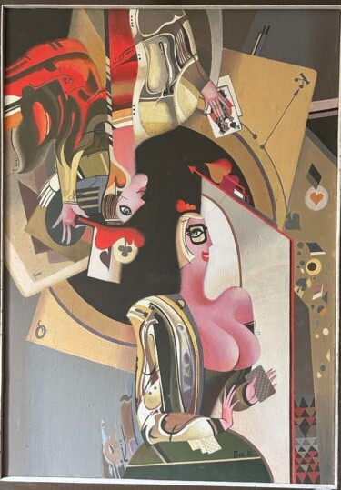 Malarstwo zatytułowany „Game” autorstwa Nicolai Ghibalenco, Oryginalna praca, Olej Zamontowany na Drewniana rama noszy