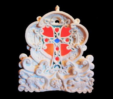 Sculpture intitulée "Croix arménienne Se…" par Nicolas Bouriot (KRB1), Œuvre d'art originale, Pierre