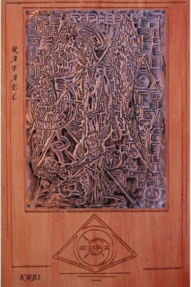 Incisioni, stampe intitolato "Saint Rafaël" da Nicolas Bouriot (KRB1), Opera d'arte originale, incisione