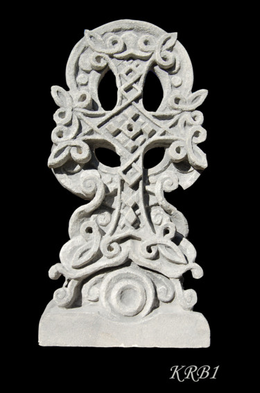 Sculpture intitulée "Khachkar Trinité" par Nicolas Bouriot (KRB1), Œuvre d'art originale, Pierre