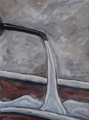Peinture intitulée "La fontaine gelée" par Nicolas Cavuoto, Œuvre d'art originale, Huile