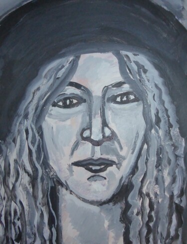 Painting titled "Patti Smith" by Nicolas Cavuoto, Original Artwork, Oil