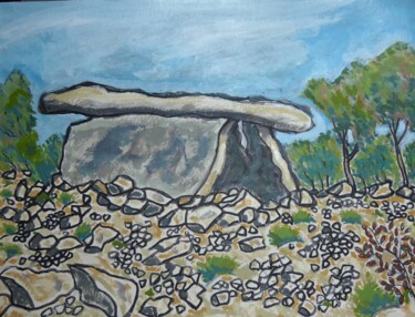 Painting titled "Dolmen du calvaire…" by Nicolas Cavuoto, Original Artwork, Oil