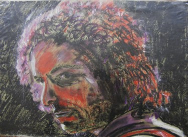 Painting titled "B . Dylan" by Nicolas Cavuoto, Original Artwork, Pastel
