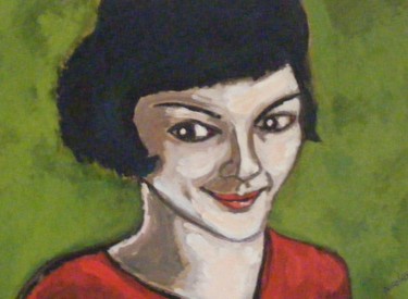 Peinture intitulée "Audrey Tautou" par Nicolas Cavuoto, Œuvre d'art originale, Huile