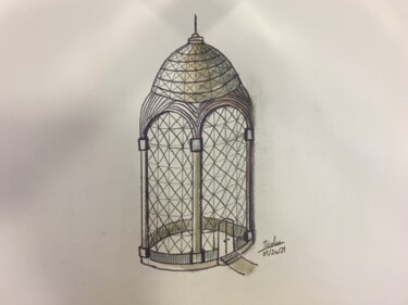 Dibujo titulada "Metallic Dome" por Nicolas Chammat, Obra de arte original, Lápiz