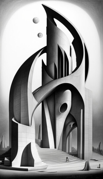 Digitale Kunst mit dem Titel "Loop Building - Dig…" von Nicolas Chammat, Original-Kunstwerk, KI-generiertes Bild
