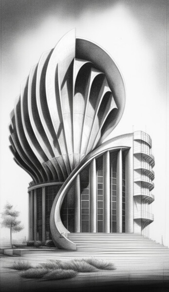 Digitale Kunst getiteld "Shell Structure - D…" door Nicolas Chammat, Origineel Kunstwerk, AI gegenereerde afbeelding