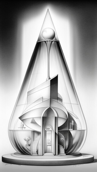 Digitale Kunst getiteld "Fragrance Building…" door Nicolas Chammat, Origineel Kunstwerk, AI gegenereerde afbeelding