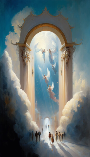 Arte digitale intitolato "Into the Heavens" da Nicolas Chammat, Opera d'arte originale, Immagine generata dall'IA