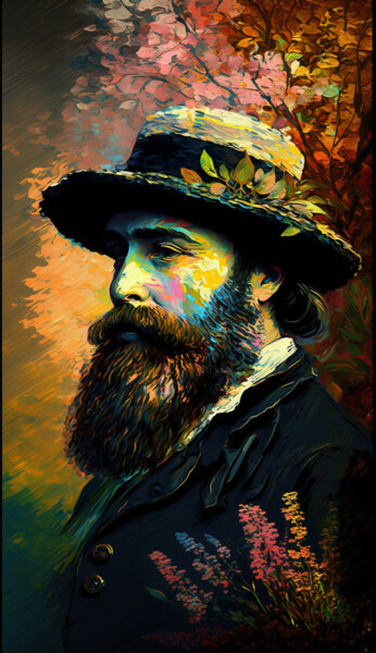 Artes digitais intitulada "Claude Monet" por Nicolas Chammat, Obras de arte originais, Imagem gerada por IA