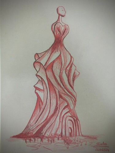 Tekening getiteld "Cayenne Tower" door Nicolas Chammat, Origineel Kunstwerk, Potlood