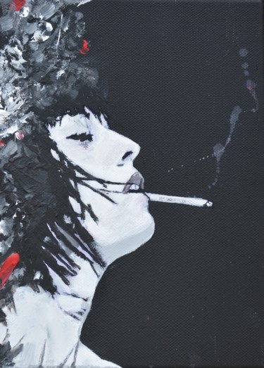 Schilderij getiteld "cigarette" door Nicolas Couchet, Origineel Kunstwerk, Acryl